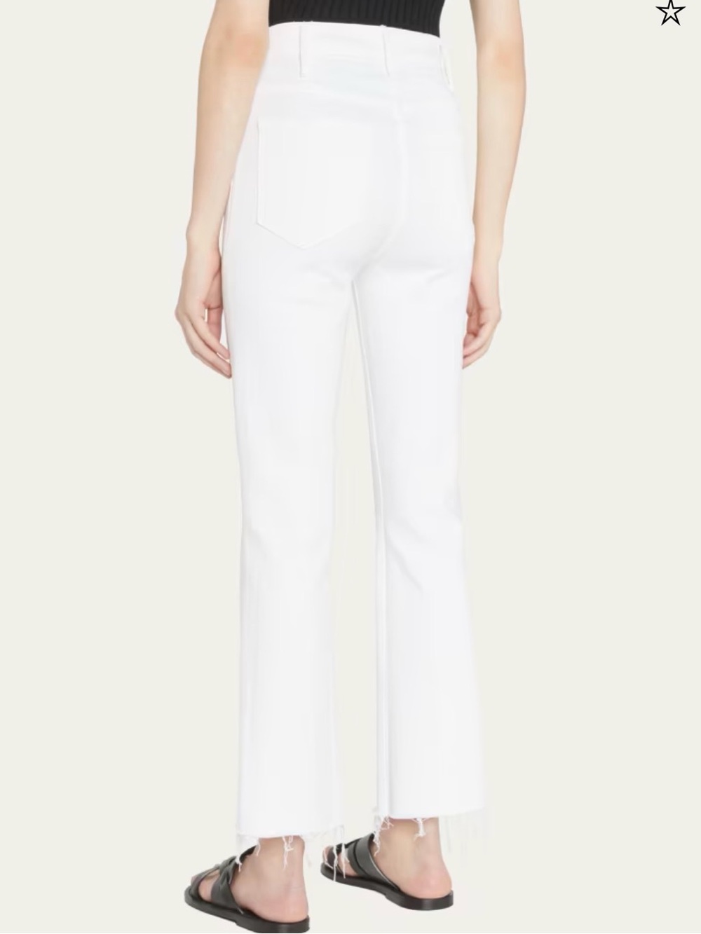 Mother Brand “The Hustler Ankle Fray” High-Rise Straight Jeans